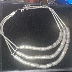Elegant Silver Beaded Necklace
